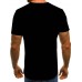 Casual O Neck Letter Print Black Men T-shirt