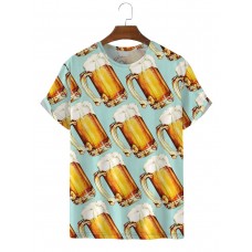 Men's Beer Casual Short Sleeve T-Shirt