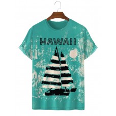 Hawaiian Sailing Sunset Vacation Short Sleeve T-Shirt