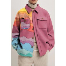Fashion Printed Loose-Breasted Jacket